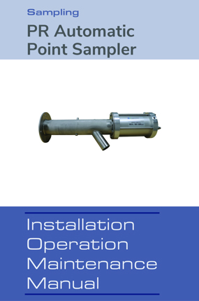 Image of Model PR Sampler Instruction Manual